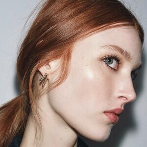 NIB Zara Bar Studded Gold Silver Asymmetric Jewel Charm